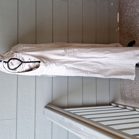 Vintage 90's Nina Piccalino Cotton Overall Dress Sage Green Plus Size XXL Floral - Picture 6 of 13